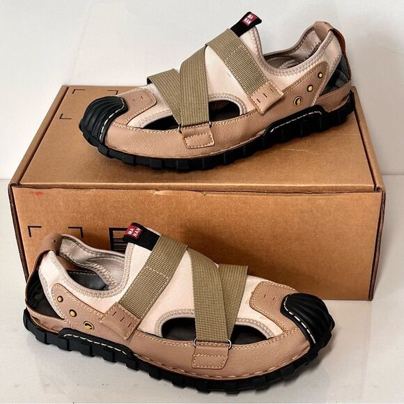 Dacomfy Mens Closed Toe Leather Sandals